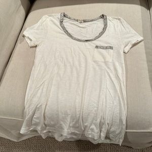 JCrew metallic accent pocket tee